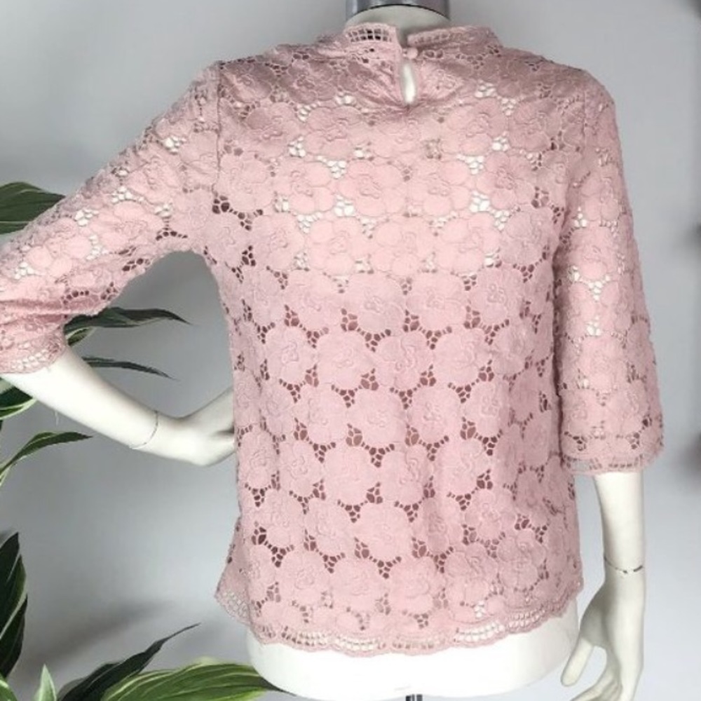 COPY - J crew collection lace mock neck top
